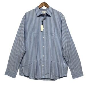 Banana Republic Mens Standard Fit Size XL Tall Blue Stripe Button Down Shirt NWT